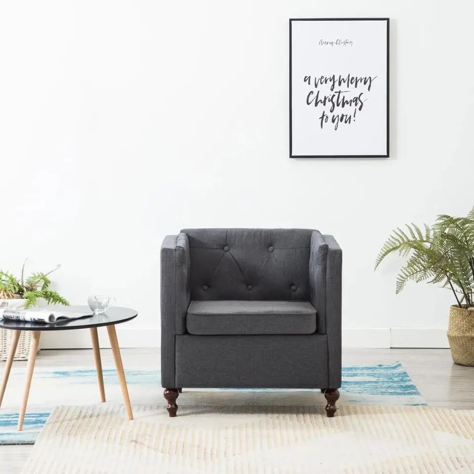 VIDAXL Fauteuil stof donkergrijs