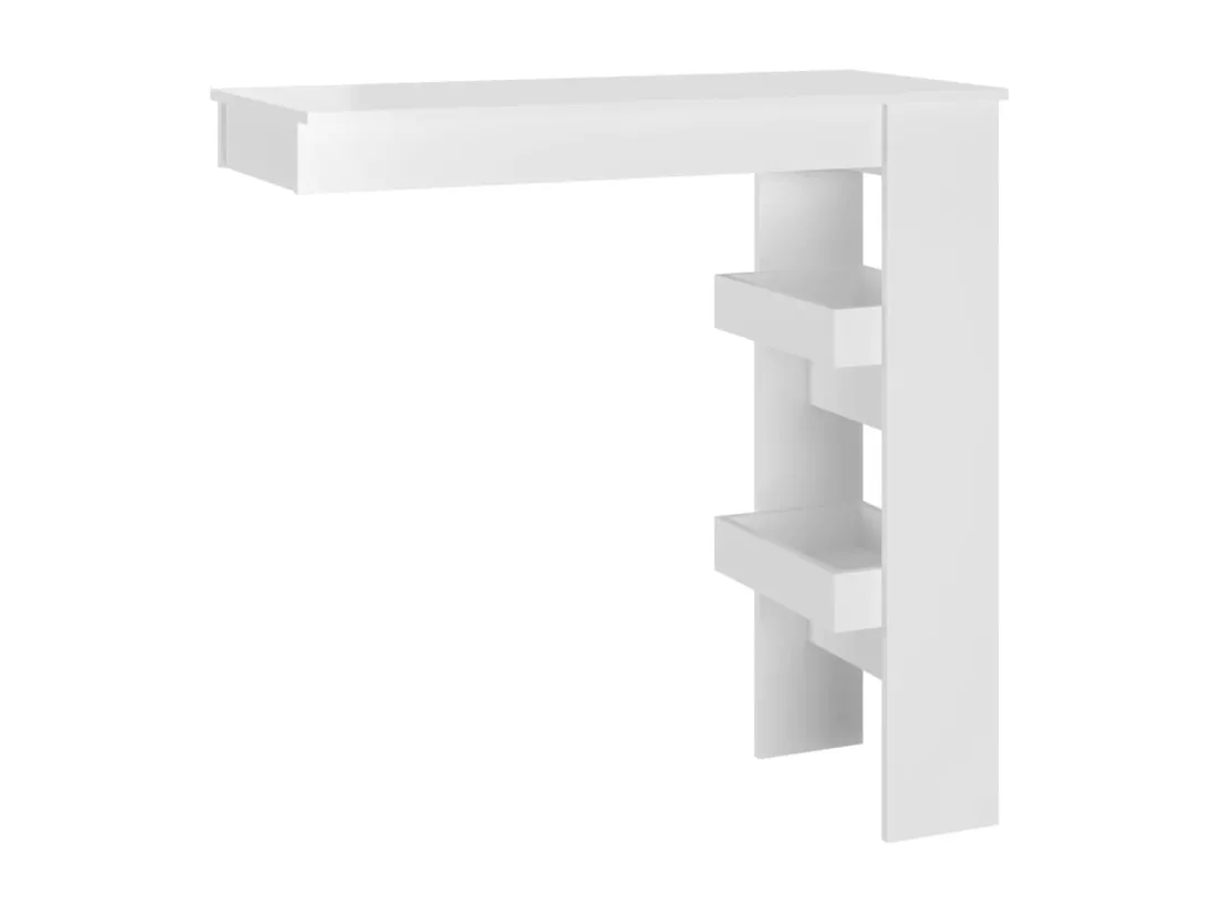 Table bar mural Blanc Brillant 102x45x103,5cm Bois d'ingénierie