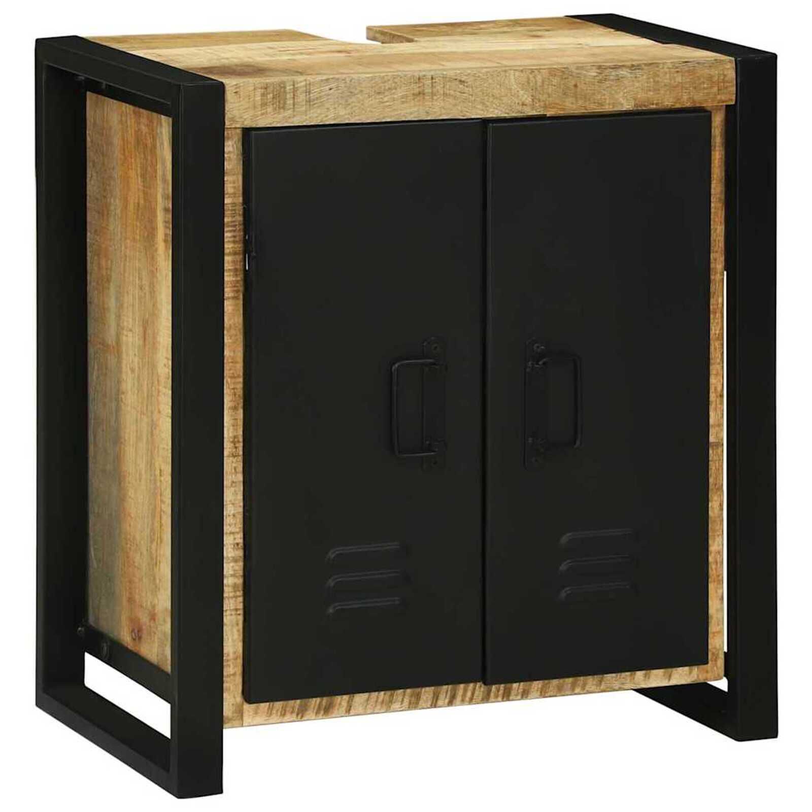 vidaXL Spoelbakkast bruin 55 x 35 x 60 cm massief mangohout