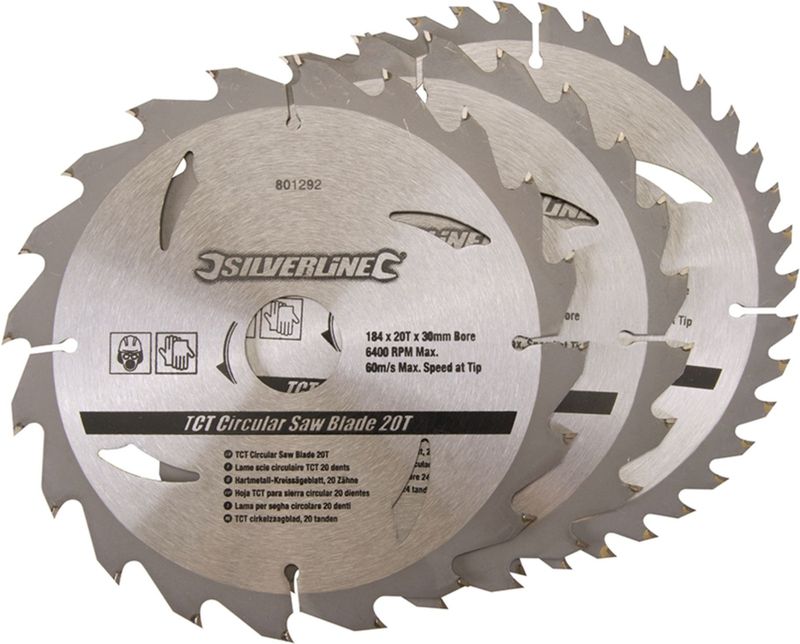 Silverline 3 Delige Zaagbladenset 184 Mm
