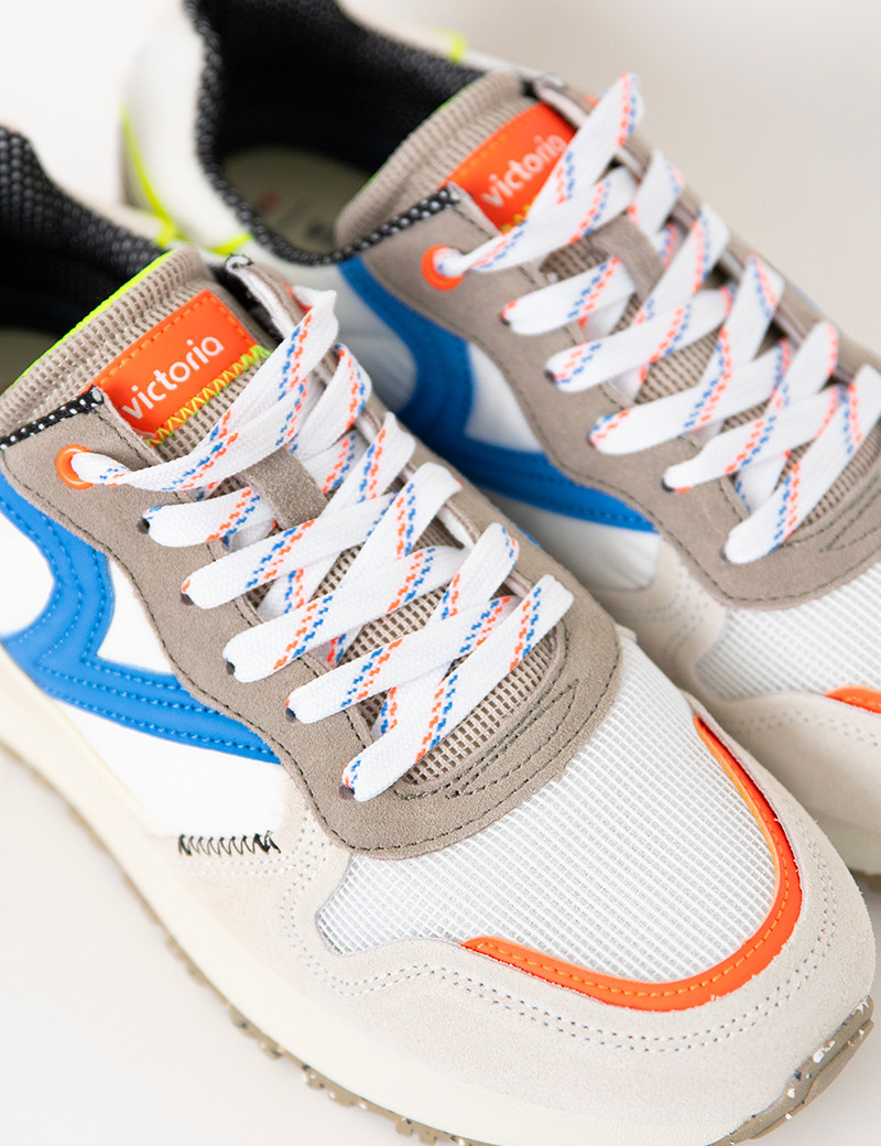 VICTORIA BASKETS HOMME LEGGERA NEON TOUCH BLANCO