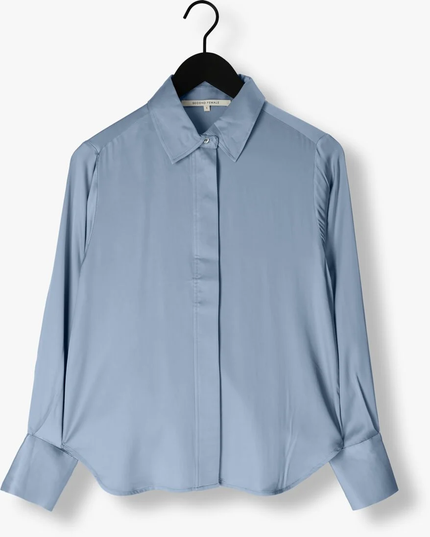 SECOND FEMALE lichtblauwe second female blouse galla classic shirt