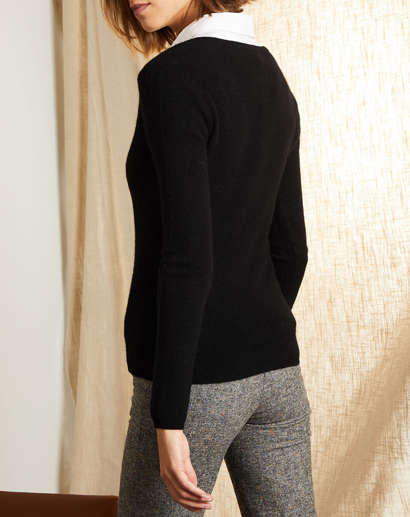 Miss Cashmere Pull 100% Cachemire col V noir