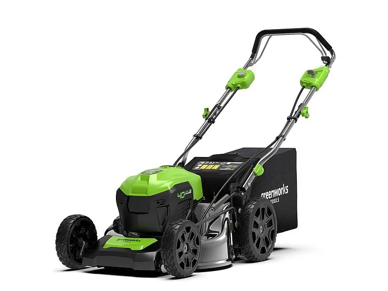 Greenworks GD40LM46SP, Skubbe plæneklipper, 750 m², 46 cm, 2,5 cm, 7 mm, 4 hjul