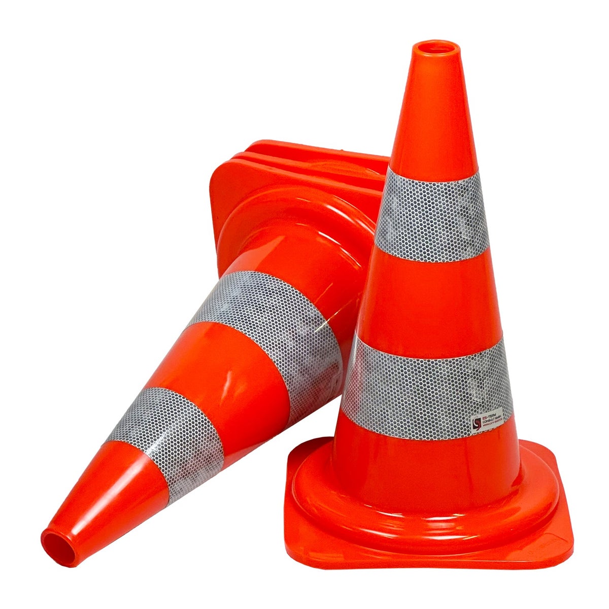 UVV PVC Verkeerskegelset 4 x Afzetkegels | Oranje | Hoogte 50 cm - Voordeelverpakking / met RA2/B foliestrips
