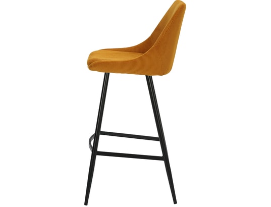 CONCEPT1 - Tabouret de bar Lot de 2 T. Bari jaune curry velours cotelé (bar)