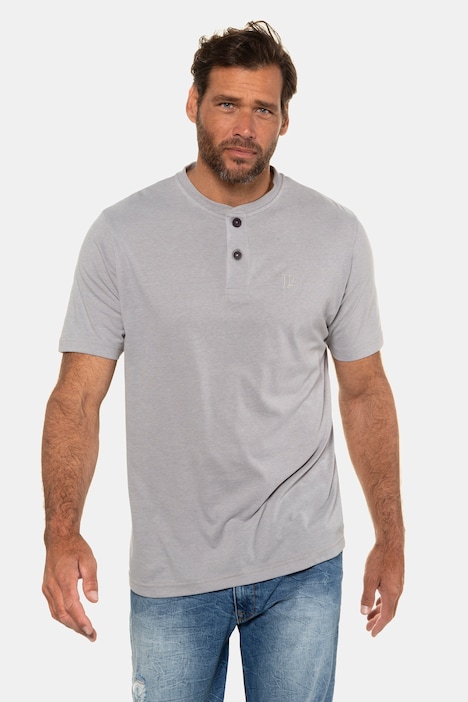 Henleys, Basic, 2er-Pack, Rundhals, Knopfleiste, bis 8 XL