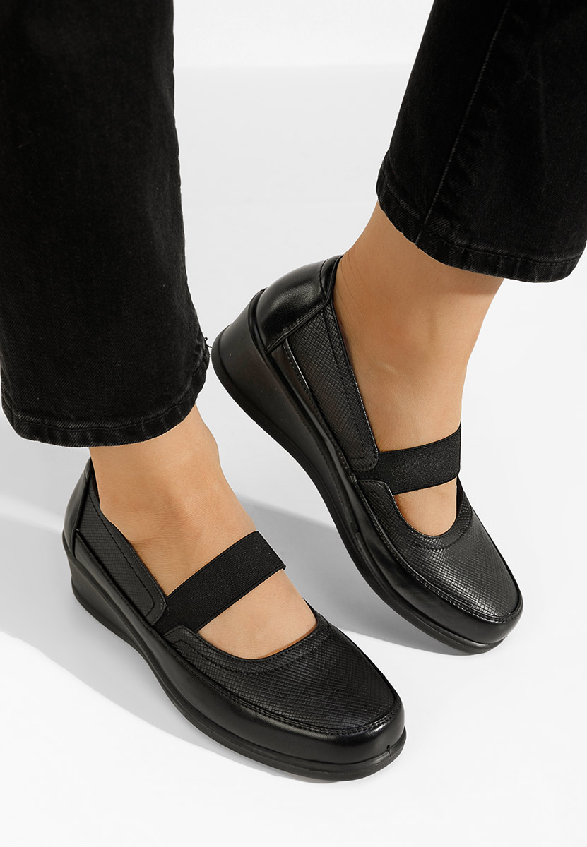Ballerines à plateforme noirs Niomi