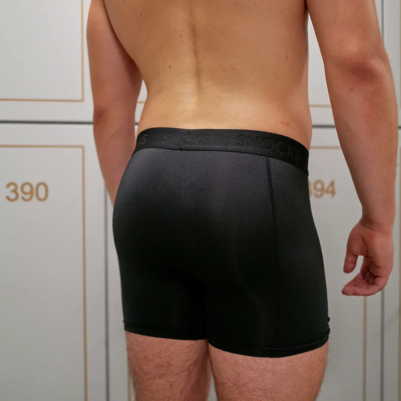 Sport Boxershorts aus recyceltem Polyester Schwarz