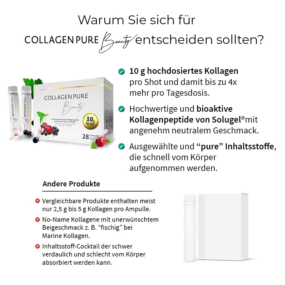 COLLAGEN PURE Beauty 10 g Gold Trinkampullen hochdosiert