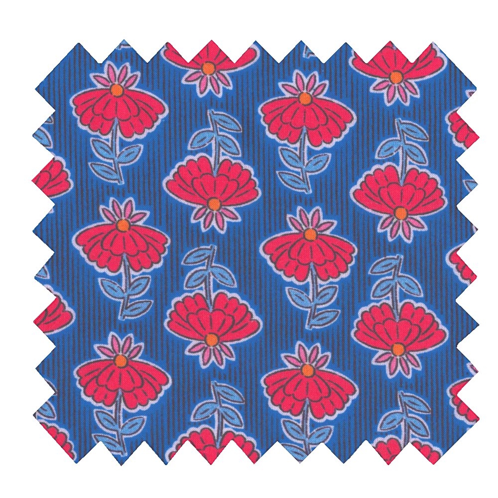 Coupon Tissu 1 M Ex2544 Shanti Bleu