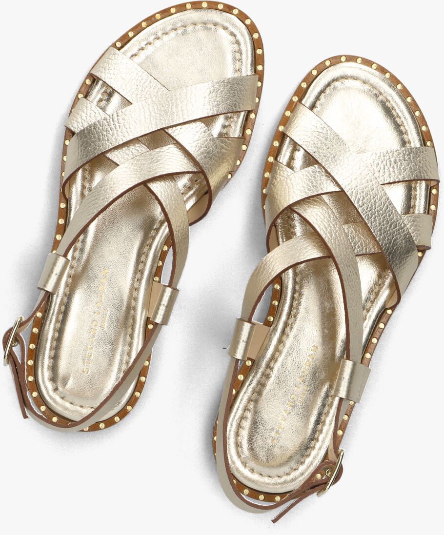 goudkleurig stefano lauran platte sandalen 22757