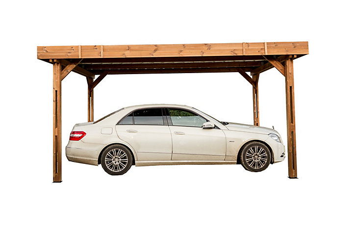 Carport bois Habrita Thermo toit bac acier