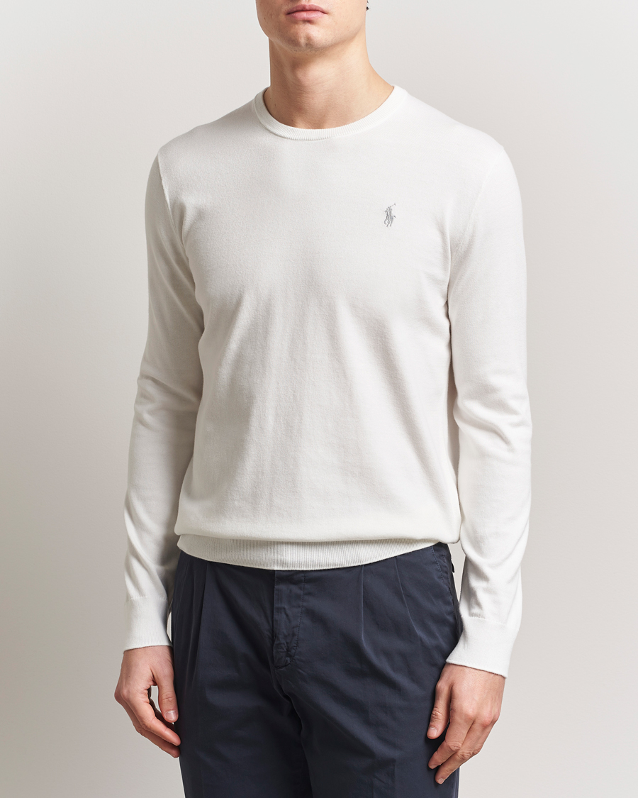 Polo Ralph Lauren Cotton Crew Neck Sweater Deckwash White