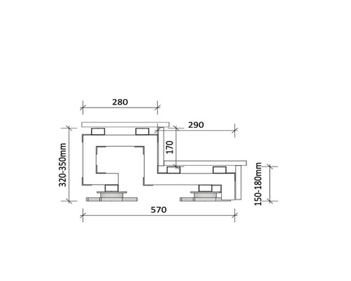 Trapmodule als bouwpakket, 2-treeds, voor plaatvloeren - trapbreedte 85 cm, voorgemonteerd