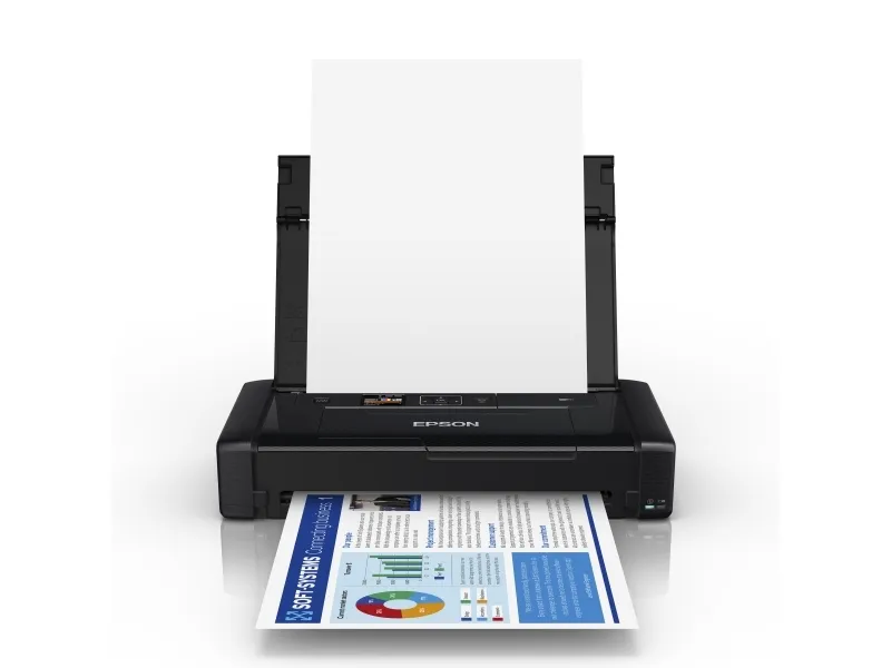 Epson WorkForce WF-110W - Printer - farve - blækprinter - A4 - 5760 x 1440 dpi - op til 7 spm (mono) / op til 4 spm (farve) - kapacitet: 20 ark - USB 2.0, Wi-Fi(n)