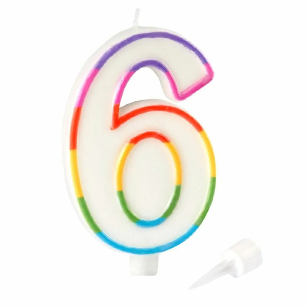 PARIS PRIX Bougie anniversaire chiffre 6 multicolore