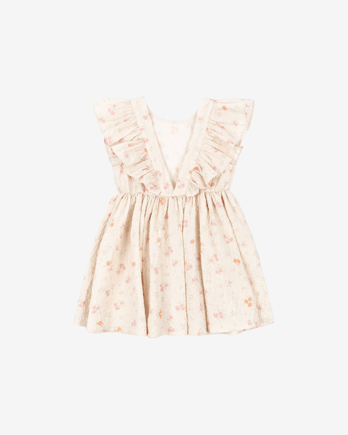 Kjole Barn M/ Volanger – Øko Bomull, Vevd Seersucker-Kvalitet | Elin Frill Dress