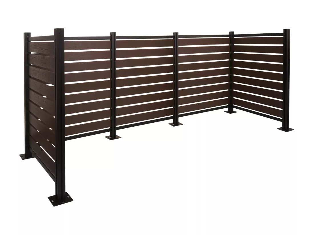 Clôture pour poubelles en aluminium MCW-K57, marron
