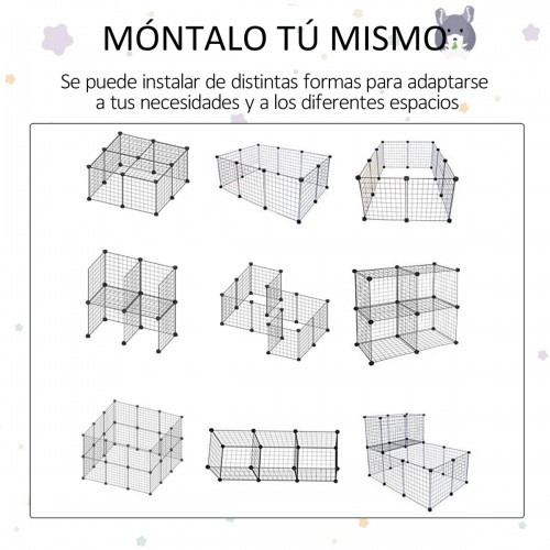 Gaiola PawHut DIY para pequenos animais, preta