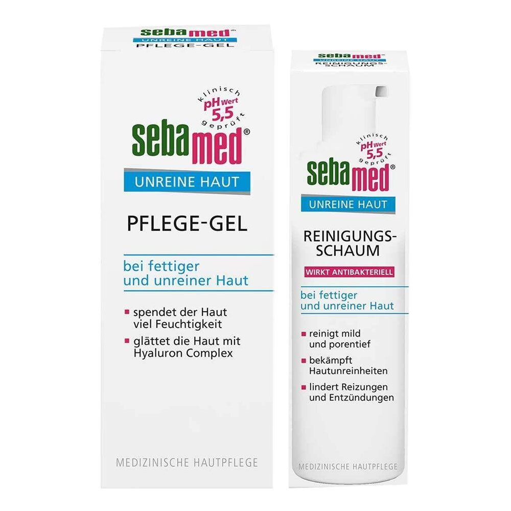 sebamed® Unreine Haut Pflege-Gel + sebamed® Unreine Haut Reinigungsschaum