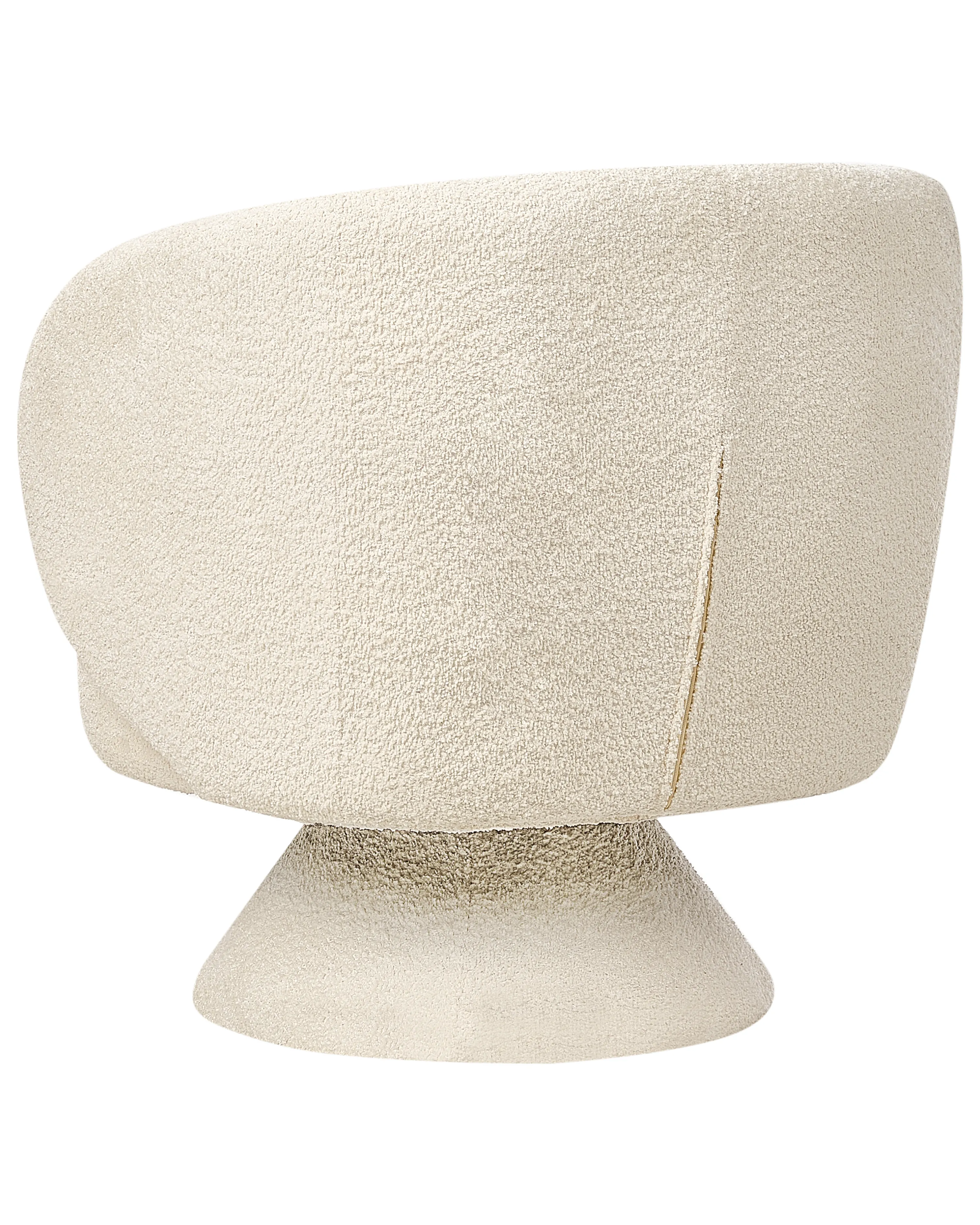 Draaifauteuil LIEKSA Bouclé Gebroken wit