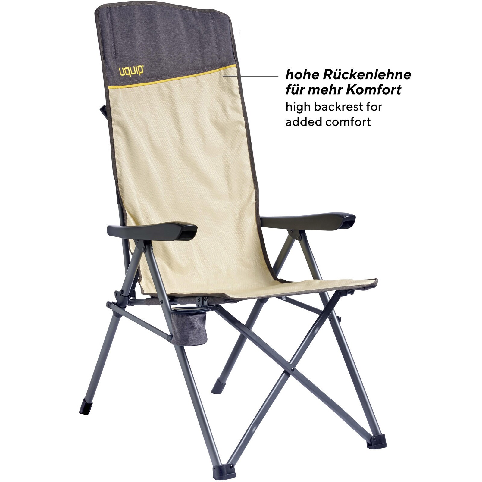 UQUIP Campingstuhl Justy XL Faltstuhl Strandstuhl Klappstuhl Verstellbar 120 kg Farbe: Petrol/grey