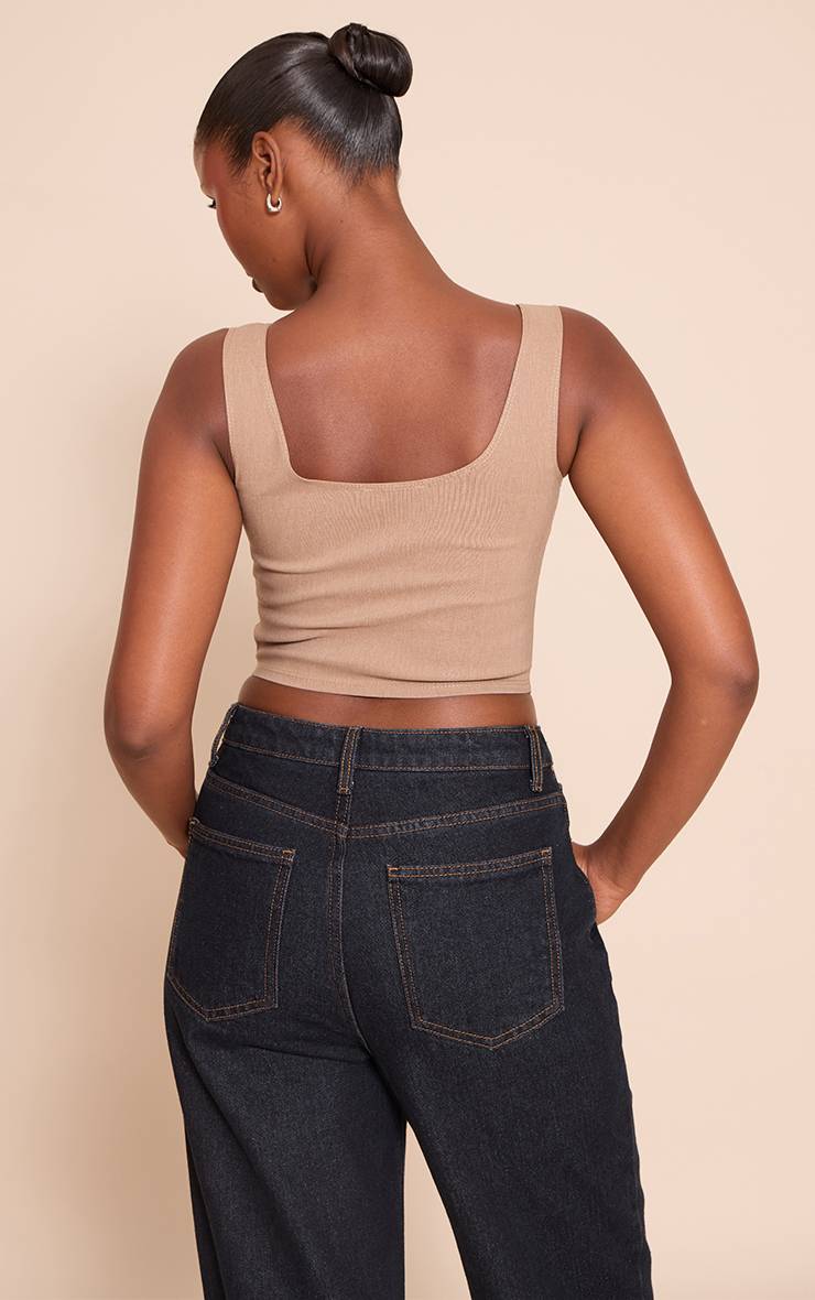 Champignon Top Corset Tissé Extensible À Encolure Carrée
