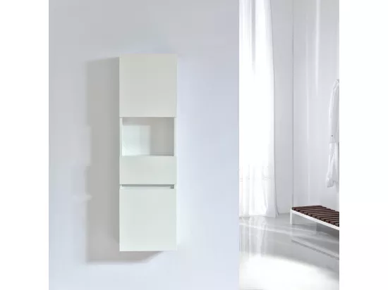 Grande armoire de rangement ESSENTIEL hauteur 120 cm mélaminé blanc