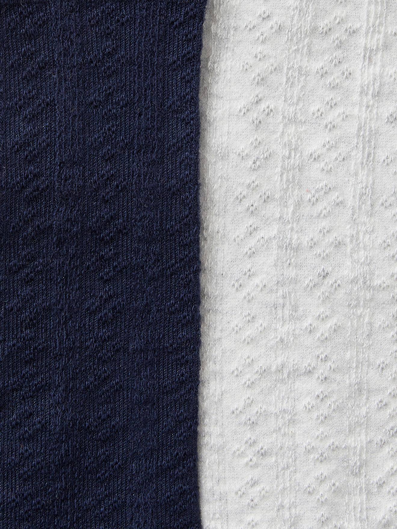 Conjunto com 2 pares de meias-calças de malha vazada para bebê menina, azul marinho