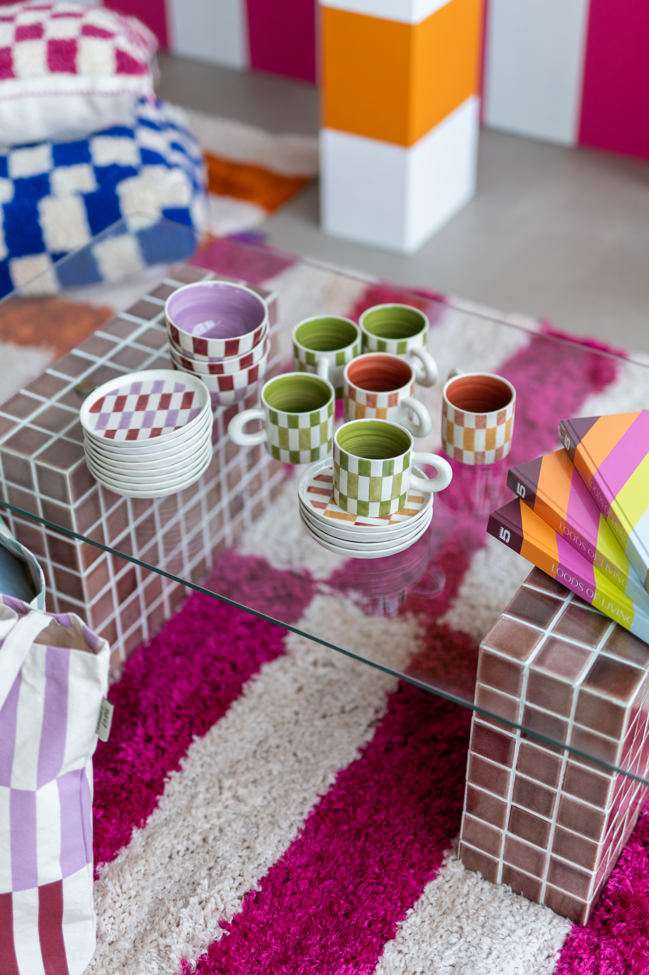Mok Bowie pink green - set van 4