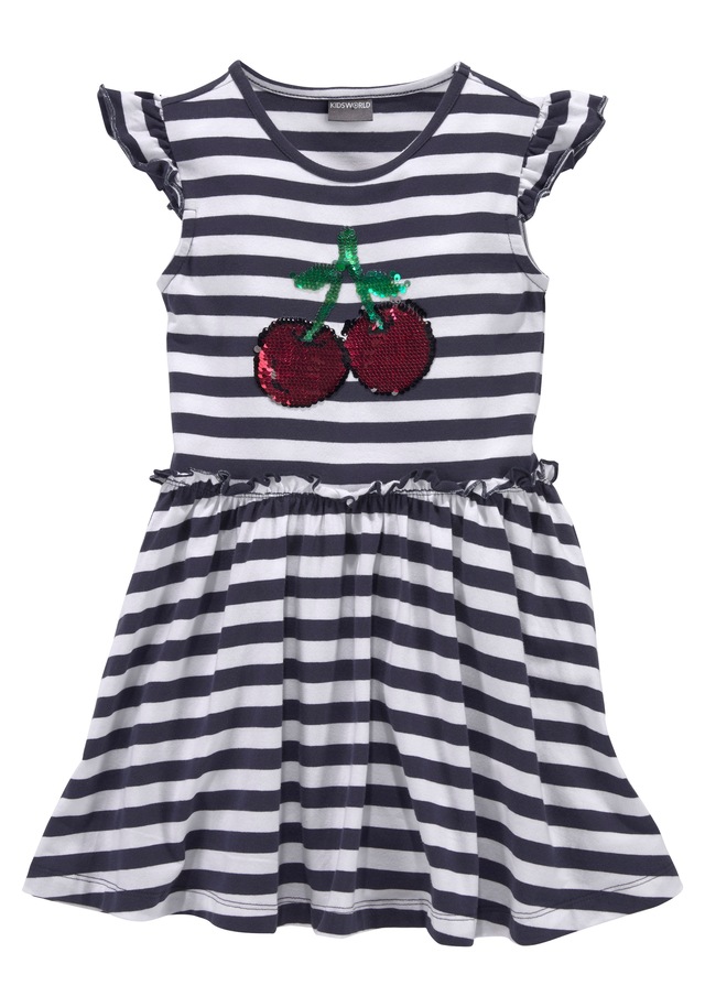 KIDSWORLD Jerseykleid »mit Pailletten für kleine Mädchen« festlich,  kniefrei,  verspielt,  aus Baumwollmischung