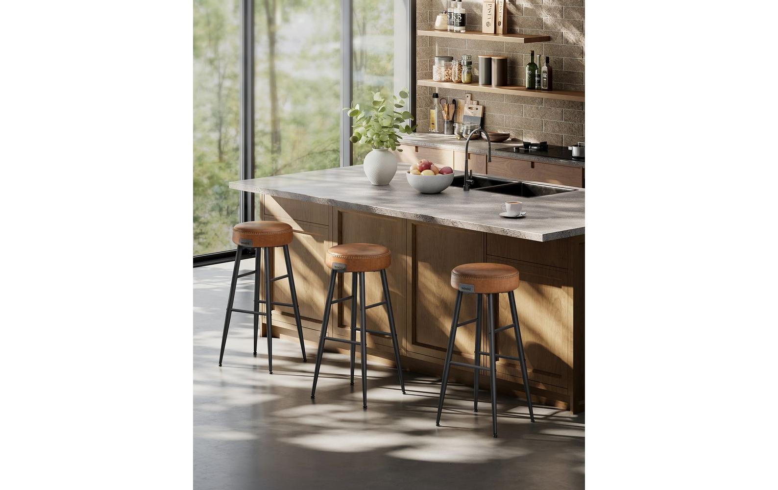 Barhocker 2 Stück 51.6 x 76.2 cm, Braun/Schwarz<br>2-er Set Barstühle