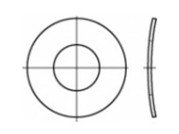 TOOLCRAFT 105882 Fjederskive Indvendig diameter: 7.4 mm DIN 137 Fjederstål 100 stk