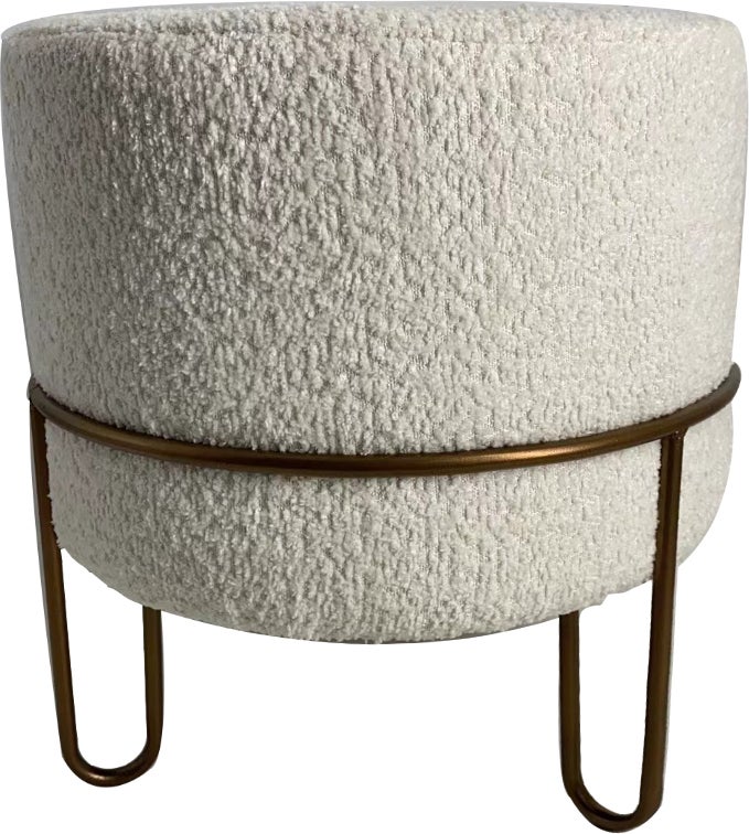 House of Nature poef Fleurimont crème D 38 H 40 cm