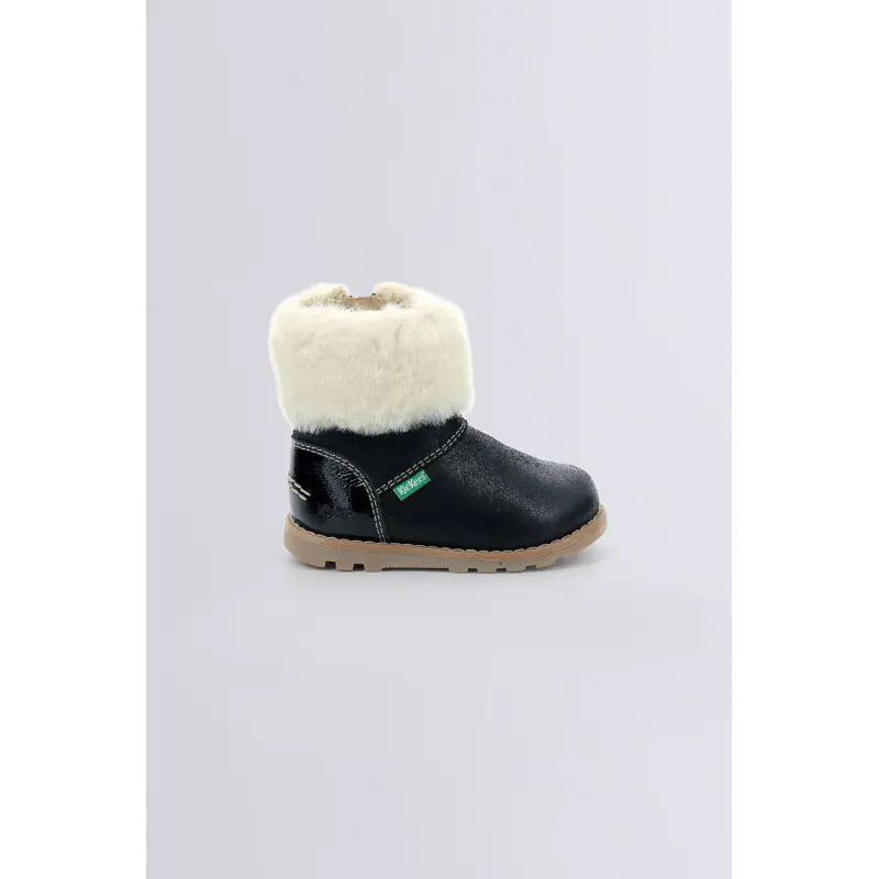 NONOFUR NOIR BRILLANT BOOTS Cuir Fille
