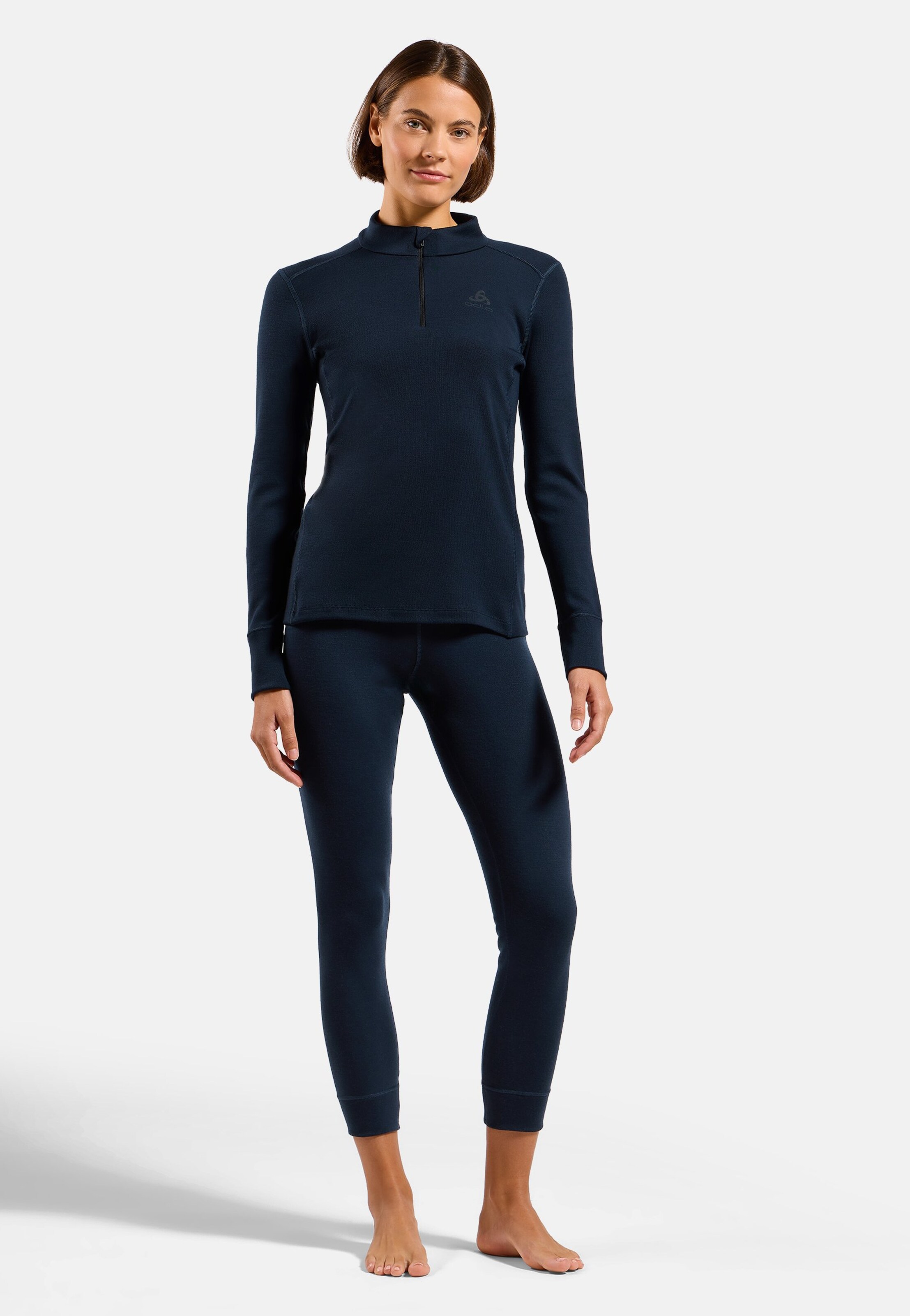 Natural Merino 260 Base Layer Half Zip in dark sapphire