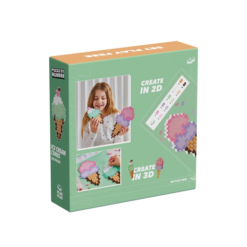 Plus Plus Plus Plus - Puzzle By Number Ice Cream Cones 250 stukjes