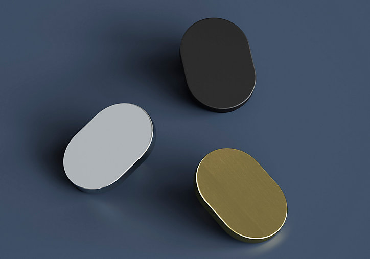 Bouton de meuble ovale Minzh gris ⌀.35mm x L.25mm