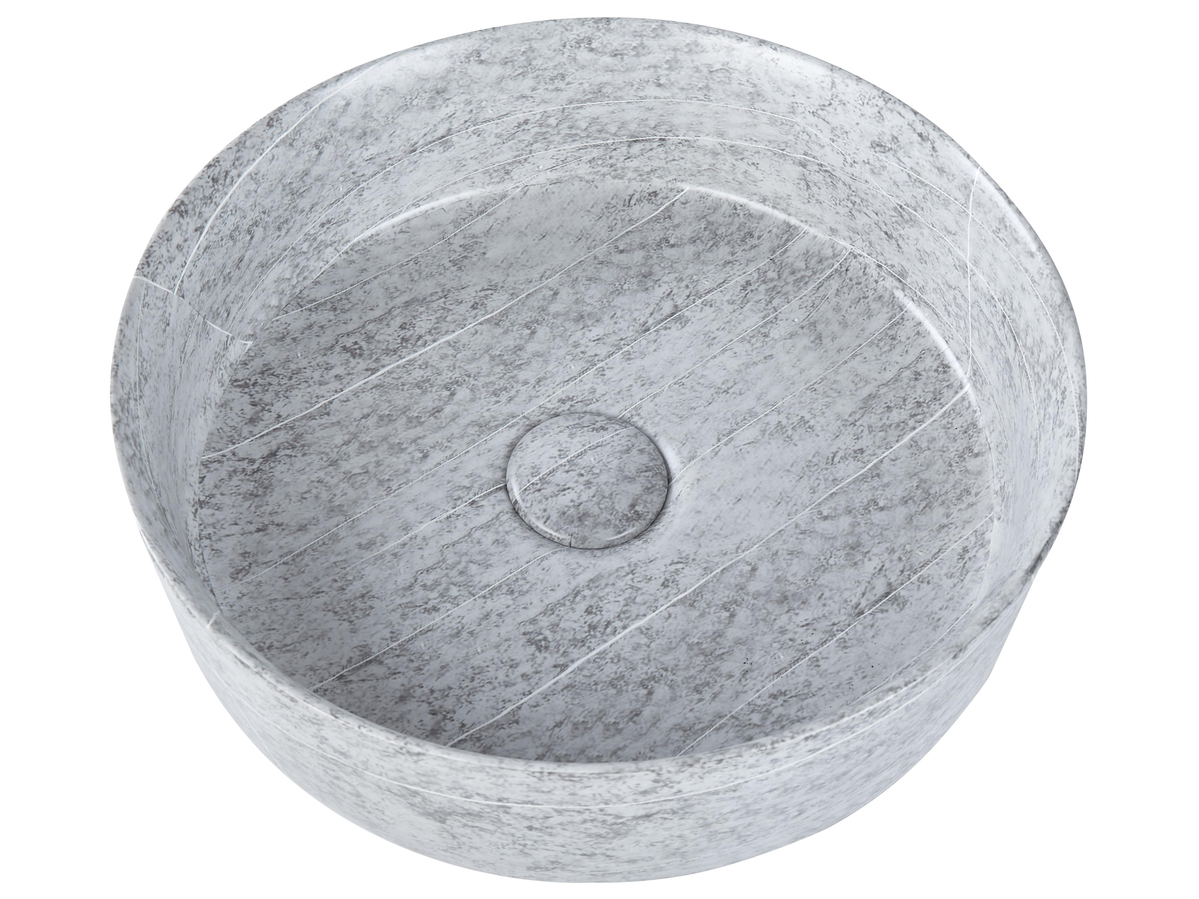 Wastafel voor aanrechtblad GUDAR ⌀ 37 cm Keramiek Grijs beton-effect