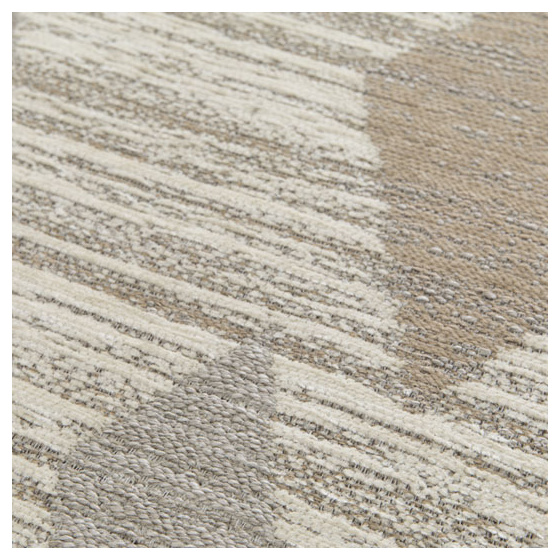 Tapis tissé en polyester recyclé et jute - jaï - marron - 120 x 170 cm