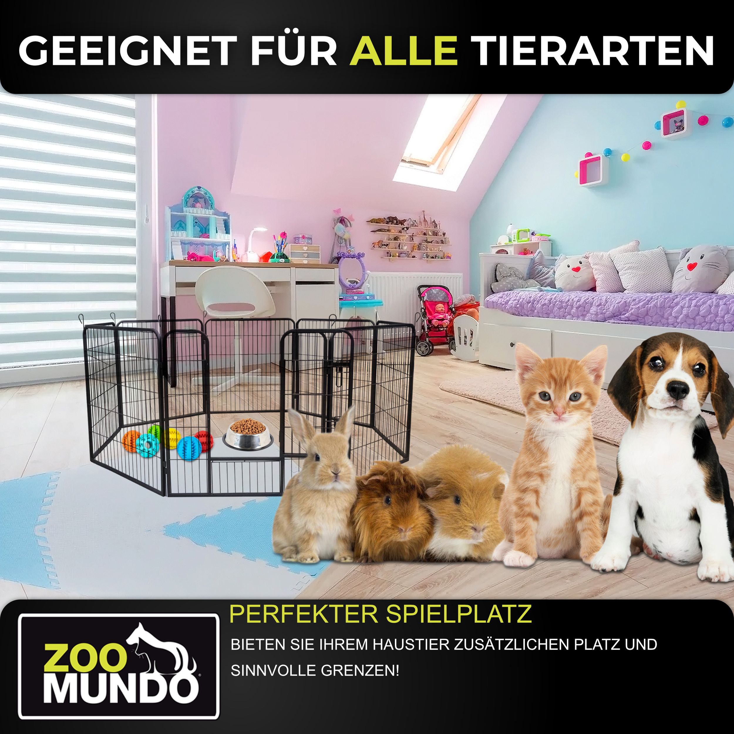 zoomundo Welpenauslauf / Freilaufgehege 8-Eck - L