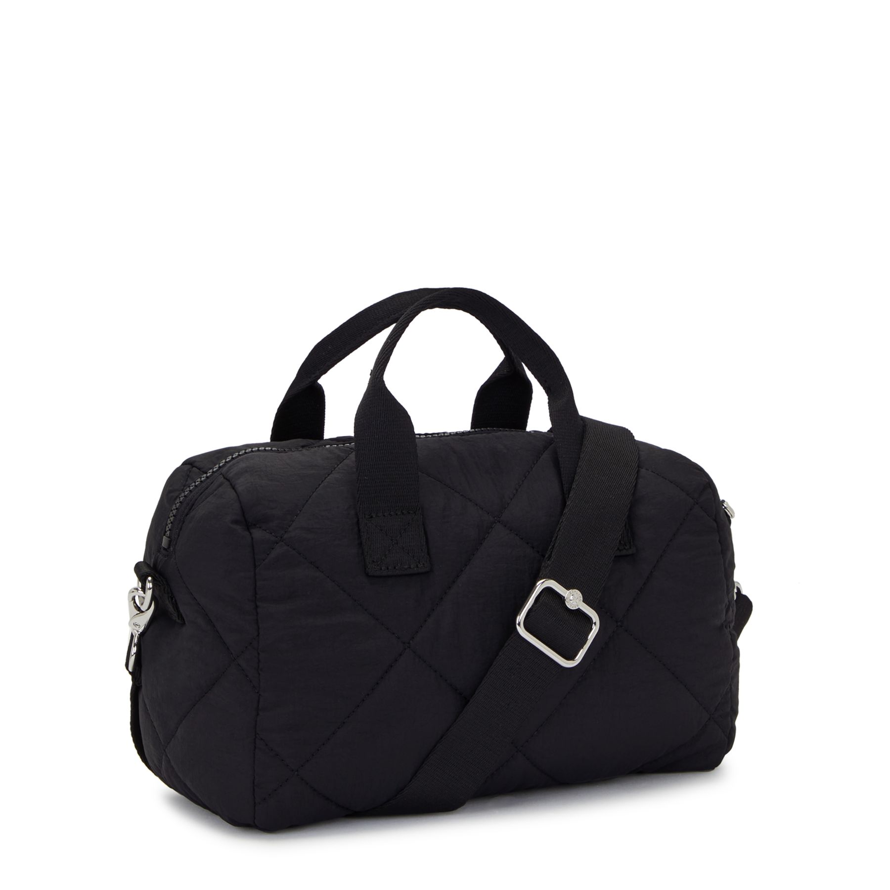BINA M Sac à main de taille moyenne avec bandoulière ajustable amovible - Cosmic Black Quilt
