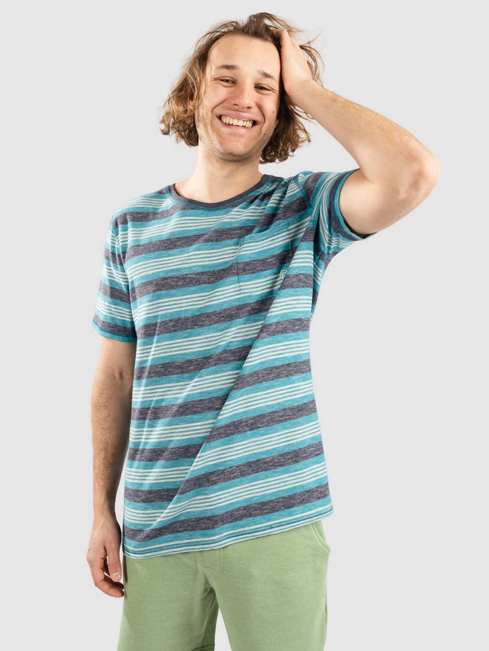 Kazane Olly T-Shirt biscbay/lght hthr gr/peac
