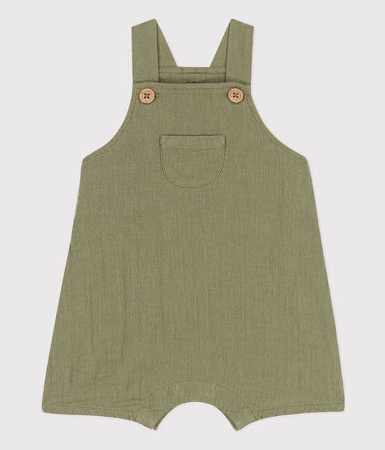 Salopette courte en gaze de coton bébé