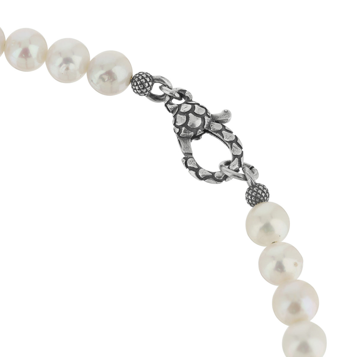Collier perles blanches d'eau douce et argent 50cm
