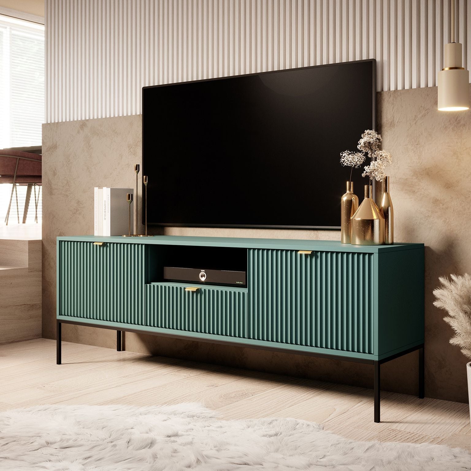 Navil - TV-Meubel - Groen - 154x39x56 cm