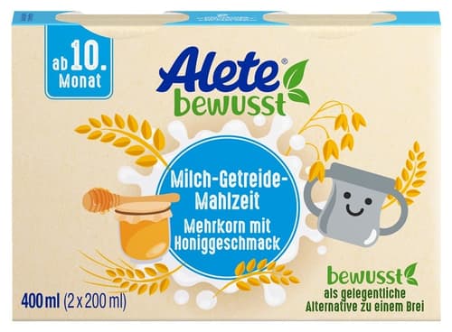 ALETE Milch-Getreide-Mahlzeit Mehrkorn mit Honig zum Trinken