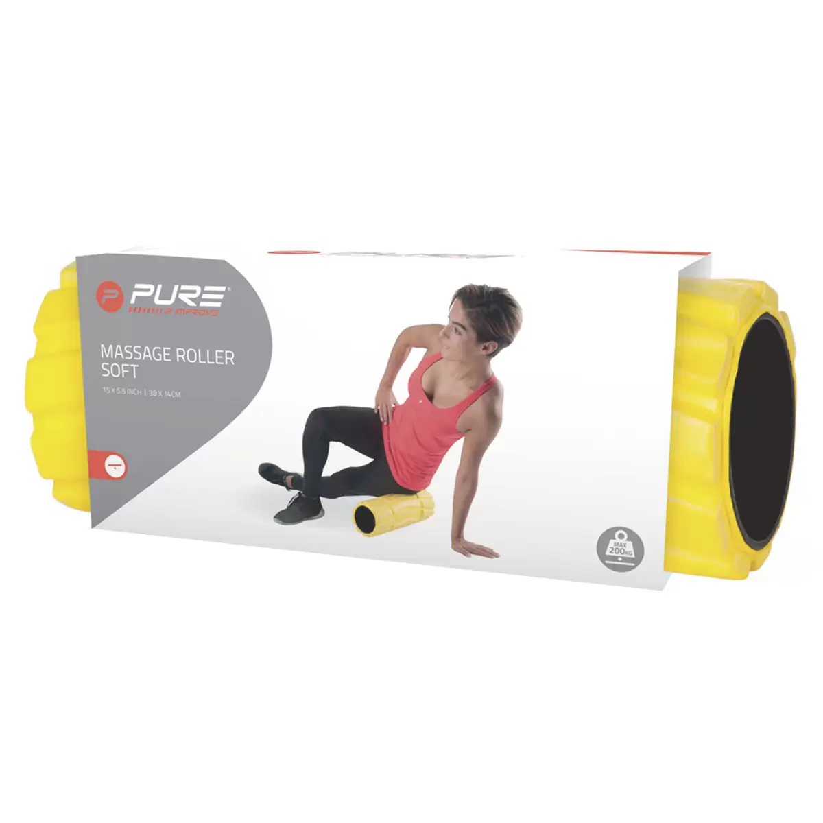 Massage Roller Pure2Improve Soft Gelb