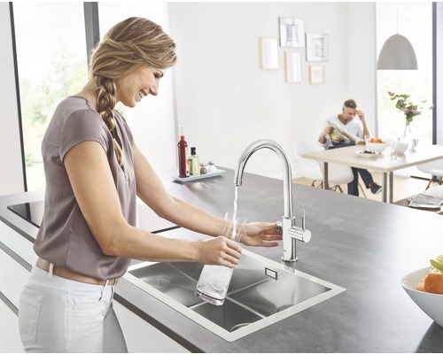 GROHE keukenkraan met belucht water, GROHE BLUE HOME, chroom 31455001